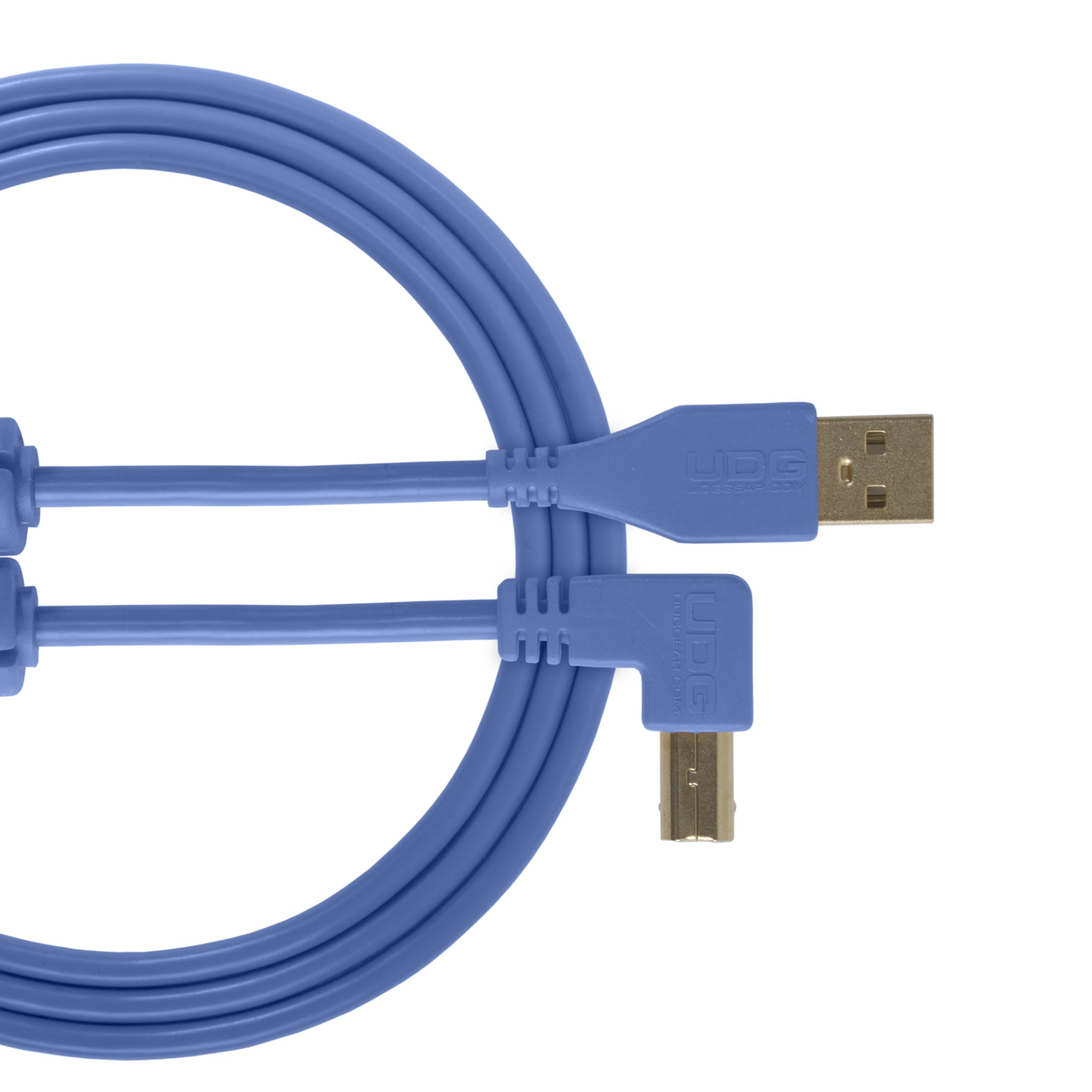UDG U95005LB Cable USB 2.0 (A-B) - High-speed Audio Optimized USB 2.0 A-Male to B-Male cable, Blue, 2M