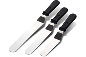 Cake Spatula Set - Icing Spatula Stainless Steel Cake Spatula with Plastic Handle Offset Spatula for Cake Decorating (Set of 