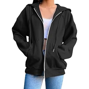 HJYUZP Zip Up Hoodie Women 2026 Y2K Long Sleeve Zipper Crop Sweatshirts Fall Winter Casual Comfy Track Jackets with Pockets