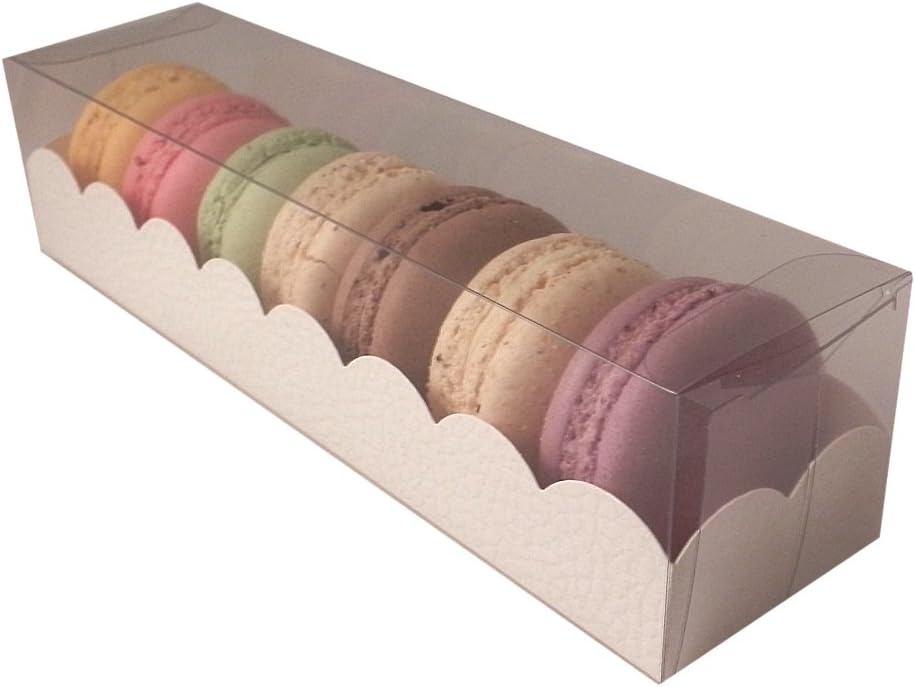 Macaroon box with clear sleeve - large: Pack of 20
