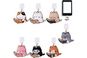 Tinoaly 7pcs Cat Dust Plug Charms for Kindle, Cute USB Type C Port Covers Dust Cap Protector & Decorating Accessories Charm f