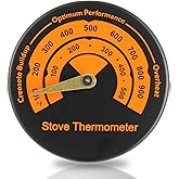 HUAREW Magnetic Pipe Thermometer Wood Stove Thermometer for Pellet Stoves, Gas Furnaces & Flue Temperature Gauge