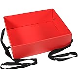 Beistle Cigarette Girl Party Tray Snack and Beverage Carrier – 20’s Theme Costume Accessory Prop, 4" x 11" x 13", Red/Black