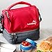 LunchBots Duplex Insulated Lunch Bag - Dual Section Design Fits LunchBots Uno, Duo, Trio, Quad, Rounds, Bento Cinco Perfectly - Roomy Thermal Lunch Bag for Kids and Adults - Red