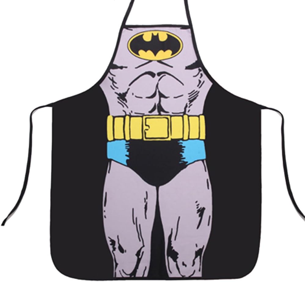 Taobao Building Superman Hero Anime Cartoon Character Series Kitchen Apron Funny Personality Cooking Apron Gift (Batman)
