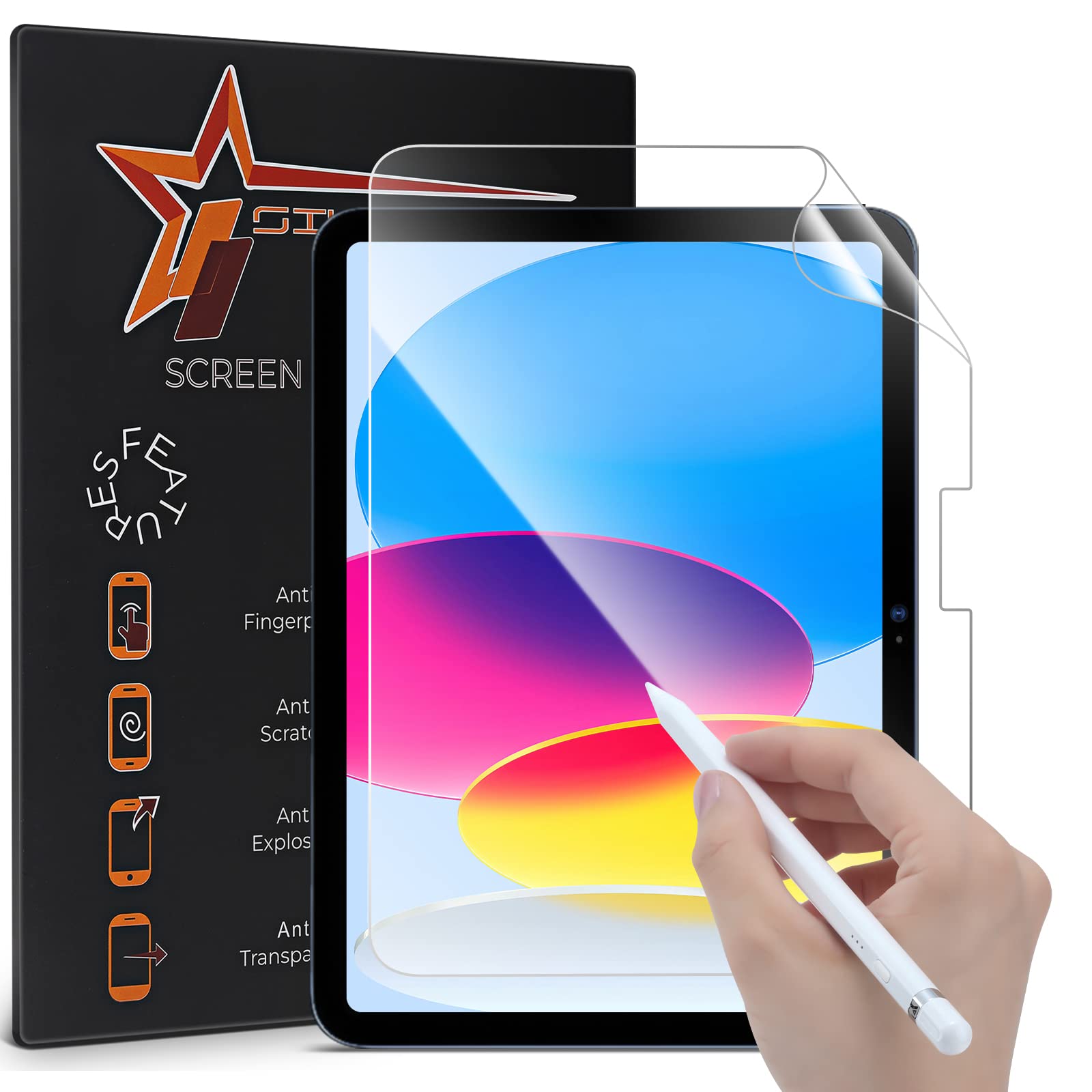 SILCOSTAR Paper film Screen Protector-Drawing & Writing- For iPad 2022 (10.9")-Ultra HD Clear Paper Screen Protector Guard Cover for Apple iPad 10 (2022) (iPad 10th Generation)