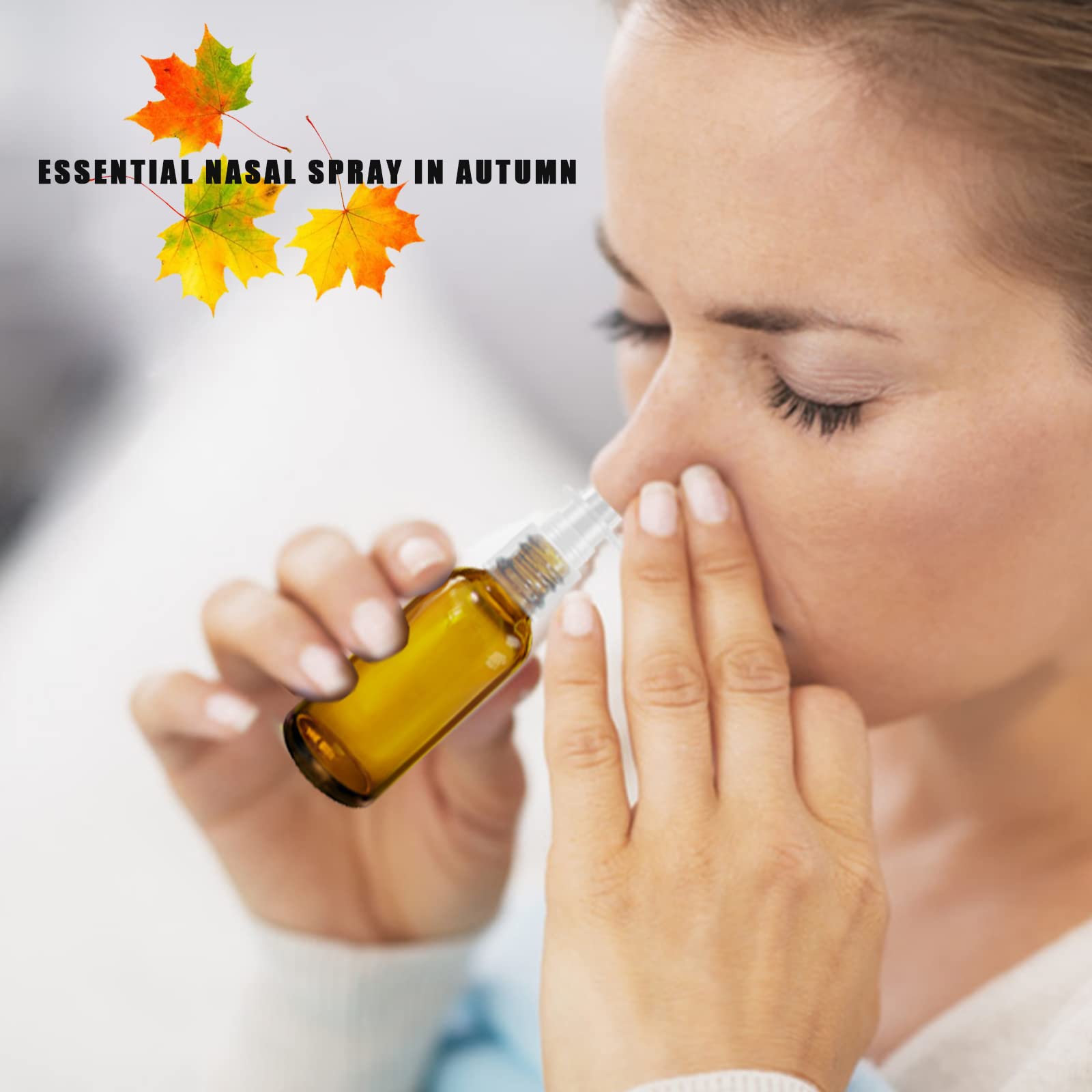 Nasal Spray Bottle 4Pcs 1oz (30ml) with Press Spray Head Refillable Portable Fine Mist, 2 Funnel, 1 Dropper,Labels,Glass Nose Spray Bottle Empty