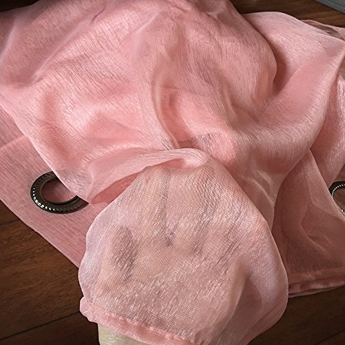 Warm Home Designs Pair of 2 Longer Size 54" (Width) x 95" (Length) Rose Pink Sheer Window Curtains. 2 Elegant Voile Panel Drapes are 108 Inch Wide Total - K Rose 95" - Thumbnail 2