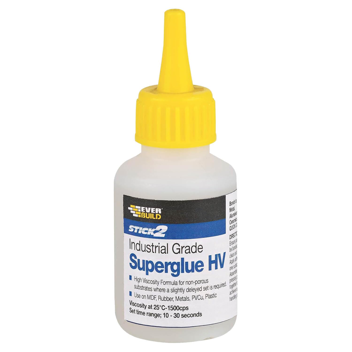 Everbuild Stick2 Superglue High Viscosity – Suitable for DIY & Professional projects – Industrial Grade – High Strength – Rapid Setting – Clear – 20g