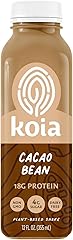 Koia Protein - Ready To Drink Plant Protein Shake (12 Fl Oz) - Cacao Bean - Dairy Free, Gluten Free, Soy Free, Non GMO, Koshe