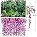 12 Pack 1 Piece 3.6 Feet Artificial Flowers Silk Wisteria Vine Ratta Hanging Flower for Wedding Garden Floral DIY Living Room Office Decor (Purple)