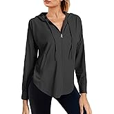 Fisoew Womens Athletic Jacket Hoodie Zip Up Cropped Lightweight Jackets UPF 50+ Sun Protection Long Sleeve Workout Shirt
