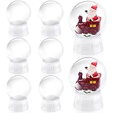 8 Pcs 4 Inch Plastic Snow Globe with Screw Off Cap DIY Clear Snow Globes Jar for DIY Crafts Home Decoration