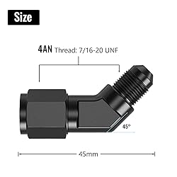 TRUCKMETER 45 Degree 4AN Female to 4AN Male Swivel