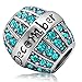 JMQJewelry Wife Husband Mom Daughter Sister Snowman Lucky Love Birthstone Birthday December Charms for Bracelet Thanksgiving Christmas Fits Pandora Bracelets