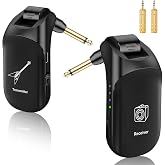 Bluetooth Wireless Guitar System: Upgraded UHF Wireless Transmitter Receiver for Guitar Bass Violin Keyboard Stereo and Mono 6.35 &amp; 3.5mm 2 in 1 Plug