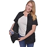 Inspired Comforts Mastectomy Recovery Shirt with Drain Pockets & Fasteners to Hold Drainage Tubes