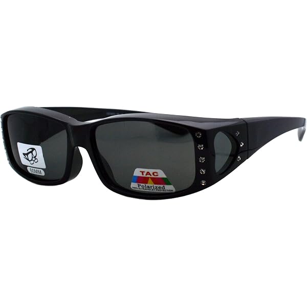 Women's Polarized Fit-Over Sunglasses With Rhinestones & Floral Print – UV400 Protection 9 thumbnail image