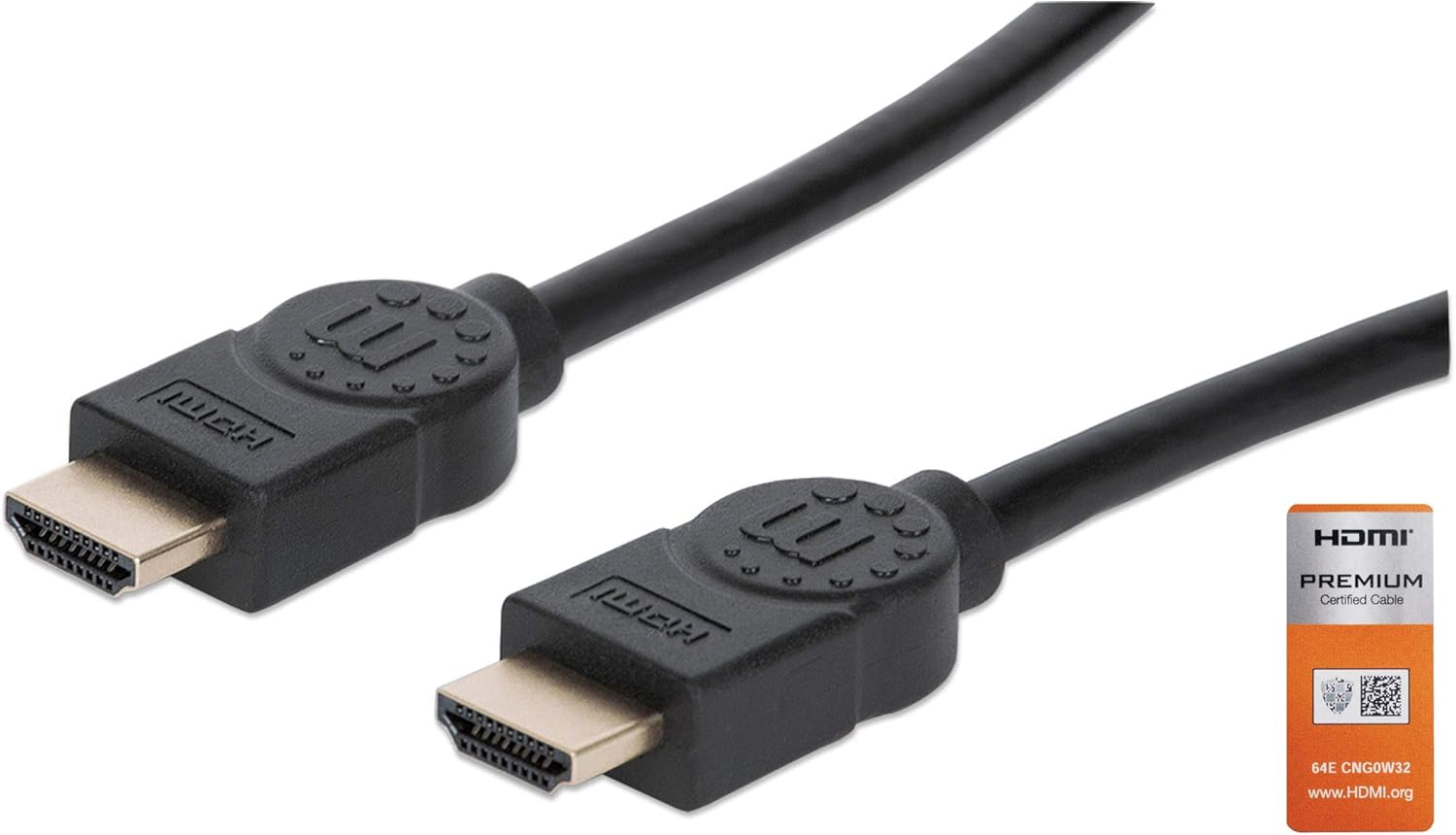 Manhattan HDMI Cable with Ethernet, 4K@60Hz (Premium High Speed), 5m, Male to Male, Black, Ultra HD 4k x 2k, Fully Shielded