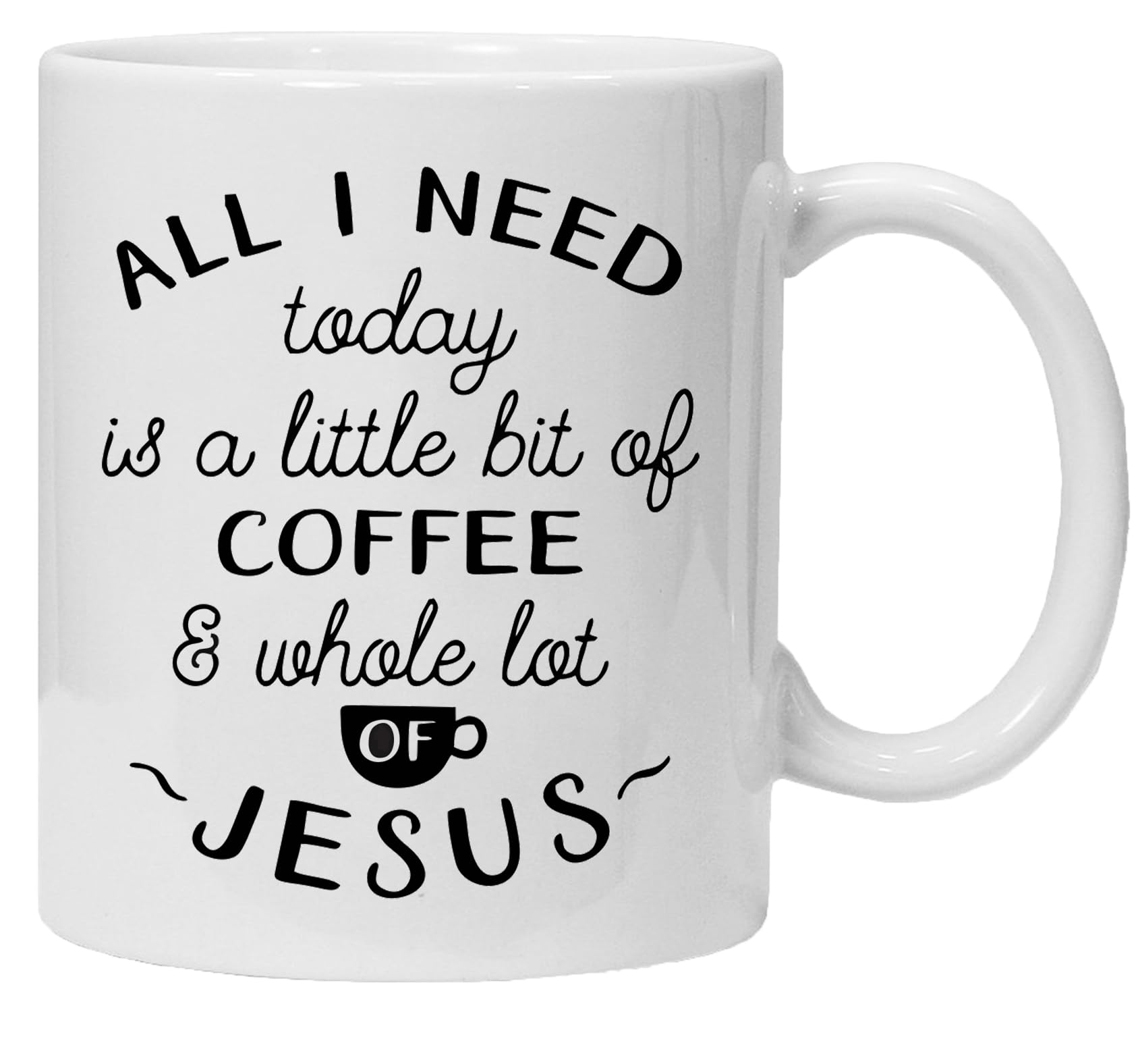 Acen "Little Bit of Coffee and Whole Lot of Jesus Ceramic Mug, White, 11 oz