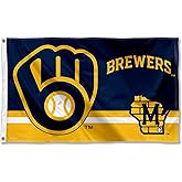 WinCraft Milwaukee Brewers Logo Insignia 3x5 Foot Grommet Banner Flag