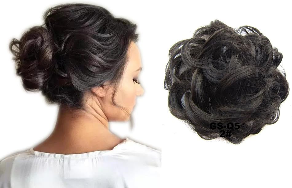 ShowPower Scrunchy Scrunchie Bun Updo Hairpiece Hair Ribbon Ponytail Extensions Hair Extensions Wavy Curly Messy Hair Bun Donut Hair Chignons Hair Piece Wig colorfuls