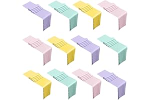 12 Pcs Pastel Macaron Assorted Color Satin Silk Table Runners, Spring Easter Party Chair Sashes for Spring Easter Wedding Ban