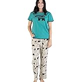 Lazy One Women's Pajama Set, Short Sleeves with Cute Prints, Relaxed Fit, Bear and Moose Prints