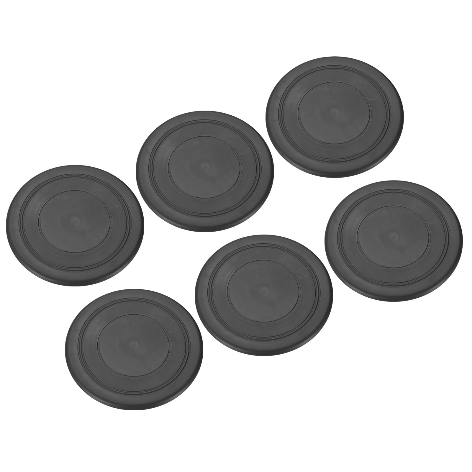 PATIKIL 7 Inch Flying Disc, 6Pcs TPR Flying Discs Soft Waterproof for Adults Dog Outdoor Playing Sport Game, Black