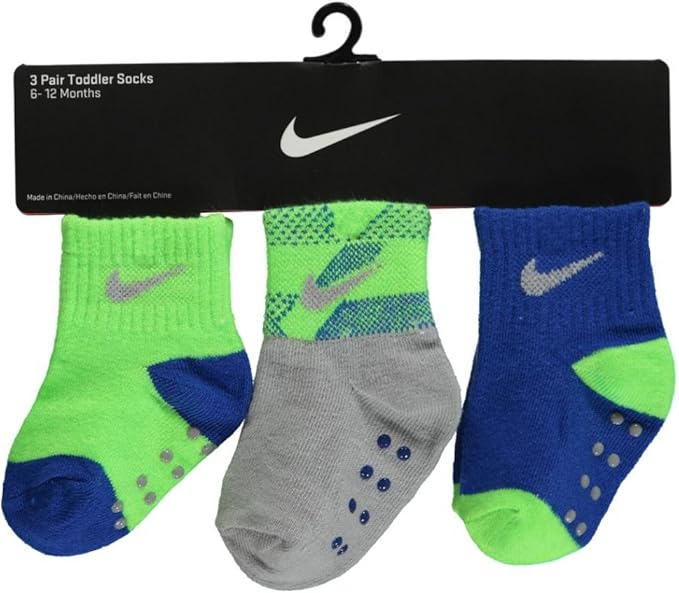 Nike Baby Boys' 3Pack Mini Crew Socks green, 12 24 months Amazon