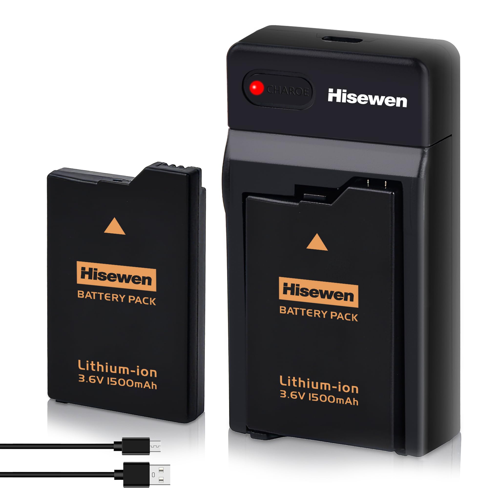 Photo 1 of Hisewen PSP 3000 Battery and LED USB Charger for Sony PSP 3000 / PSP Slim 2000 PSP-S110 Console, PSP-2001, PSP-3000, PSP-3001, PSP-3002, PSP-3004, PSP Slim Console
