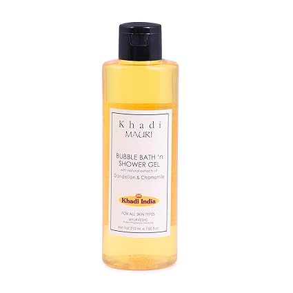 Khadi Mauri Herbal Shower Gel and Bubble Bath, 210ml