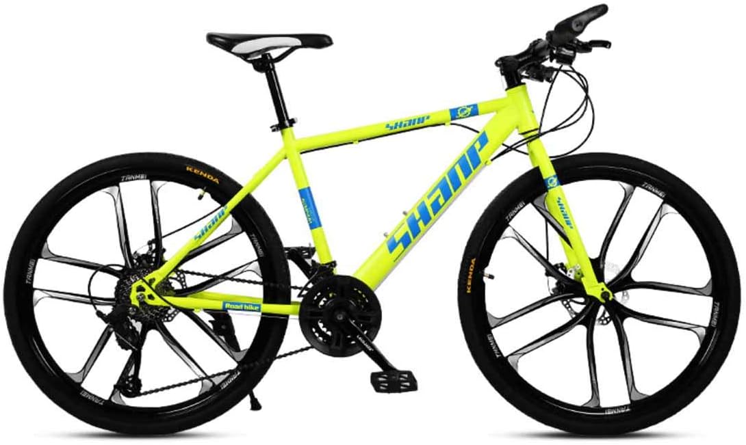 MUYU 26In Mountain Bike 21-Speed (24-Speed, 27-Speed, 30-Speed) Road Bike Wheels Road Bicycle Dual Disc Brake Bicycles Full Suspension MTB Bikes for Men/Women