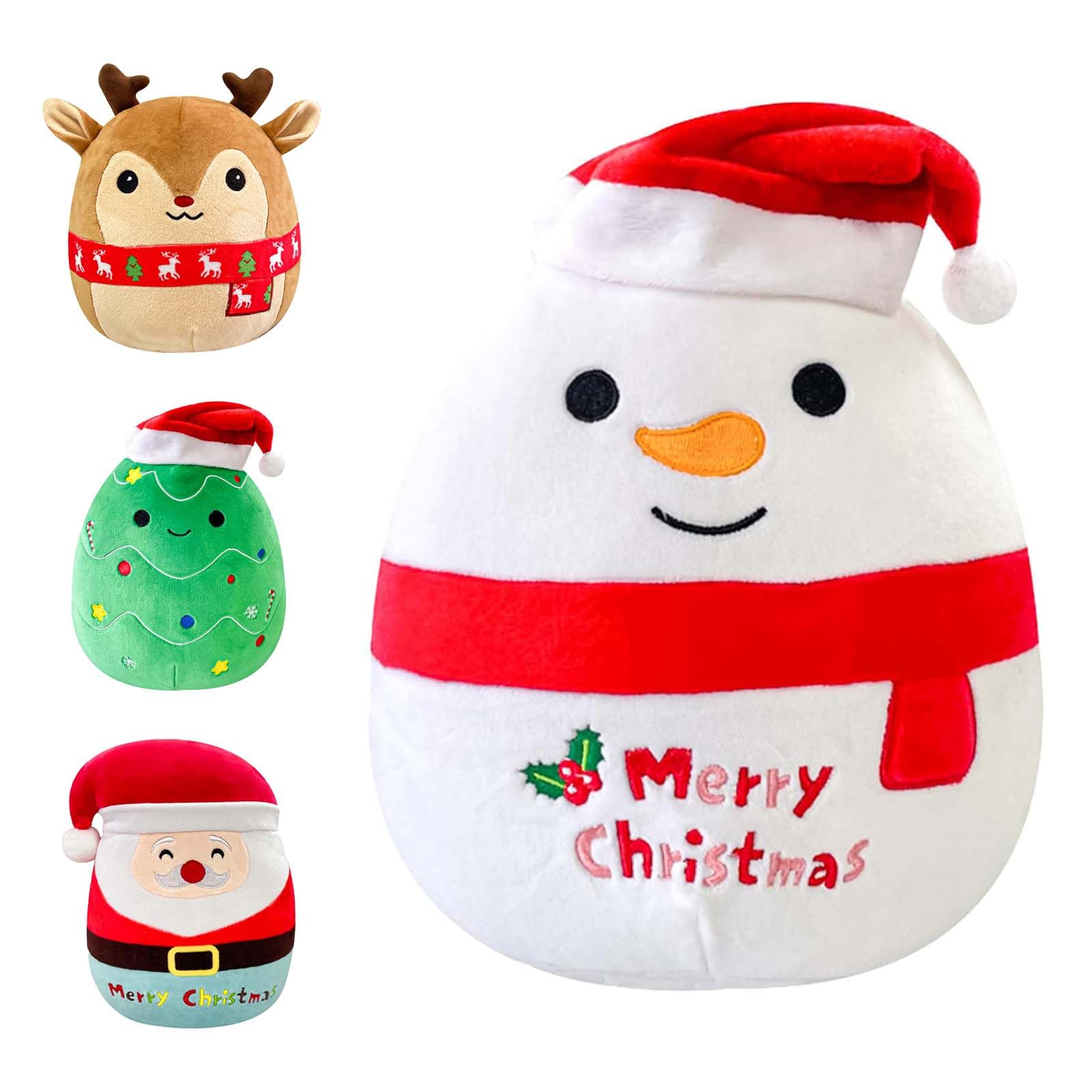 POPOYU 20cm Christmas Snowman Plush Pillow Toys,3D Cute Christmas Stuffed Snowman Pillow Doll Squishy Cotton Plushies Doll,Super Soft Toy Gift for Kids Kids Collection Home Decoration