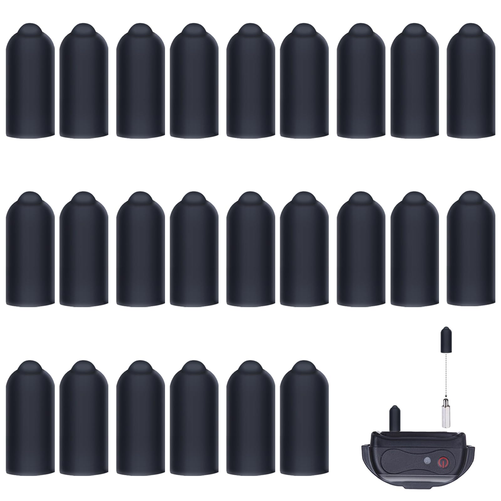 Photo 1 of Column Rubber Sleeve for Prong Collar, 24 Pieces Shock Collar Rubber Tips Dog Training Collar Replacement Parts for Dog Shock Collar Prongs or Anti Bark Collars (16 mm)