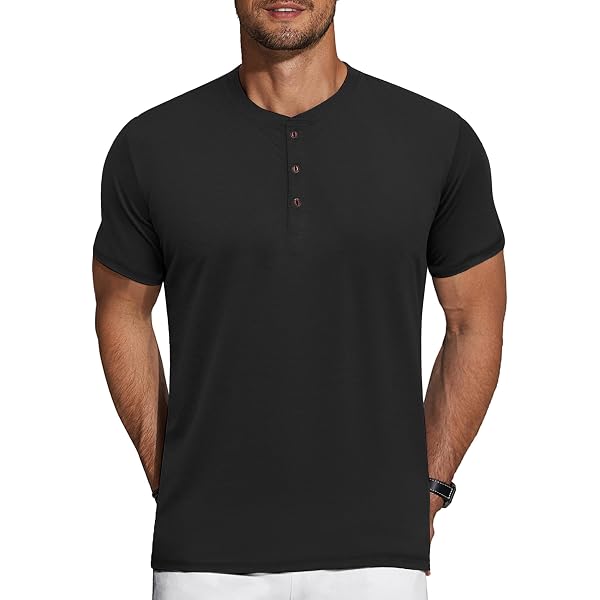 T-shirt Henley Manches Courtes GAP Homme - Vert, Taille L, Neuf Sans étiquettes