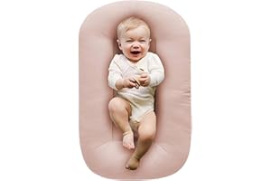JEEEUN Baby Lounger, Baby Lounger, Baby Lounger for Newborn 0-24 Months Baby Lounger Pillow (Pink,93x45cm/36.6x17.7in)