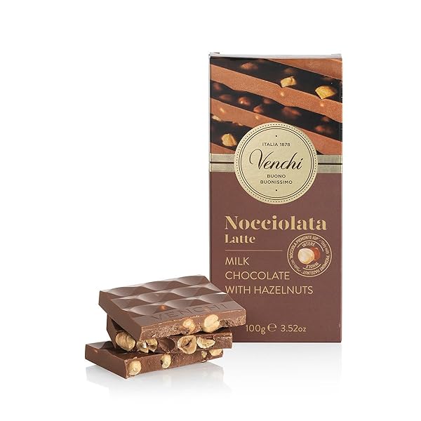 VENCHI NOCCIOLATA MILK CHOCOLATE HAZELNUT BAR 3.52OZ