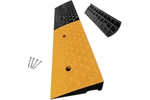 foriy Rubber Curb Ramp 4'' Driveway Ramp 1 Pack Heavy Duty Car w/4 Expansion Screws for Loading Dock Sidewalk Forklifts Trucks Motorcycle Wheelchairs 39''(L) X9.8''(W)