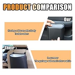 Mini Car Trash Can With Lid, Small Automotive