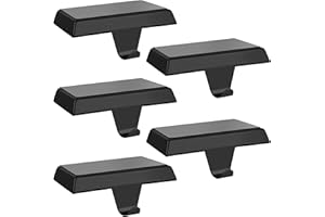 Palonu 4 Pcs Christmas Black Stocking Holders, Heavy Duty Mantle Hangers with Non-Slip Pad, Weighted Stocking Hooks Christmas Ornaments for Xmas Holiday Fireplace Shelf Window Decoration