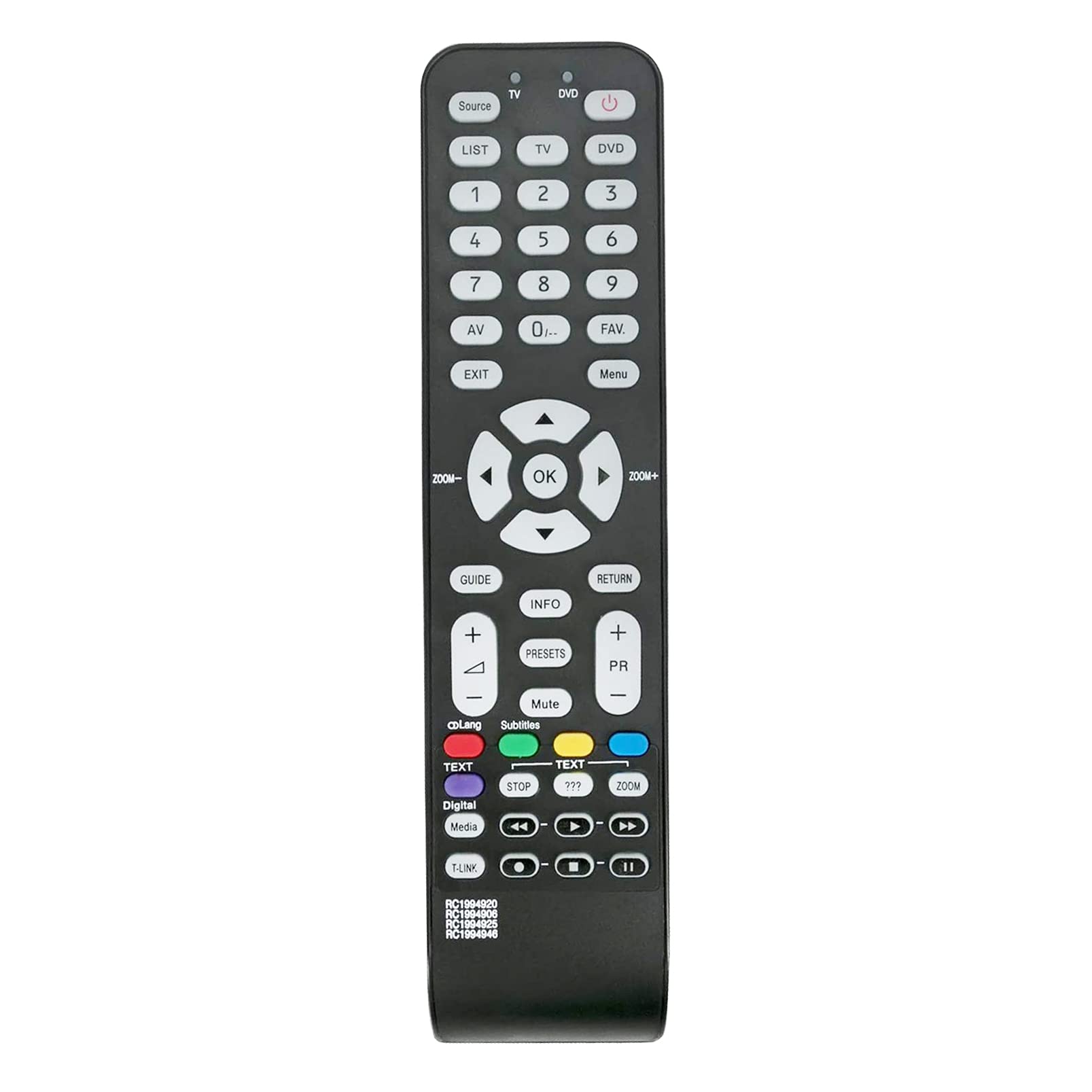 ALLIMITY RC1994925 Remote Control Replace fit for Thomson TCL TV 22B33H 32A33H 32C35H RC1994925-04TCLTEL0203 JY-T04901-003 VM-RC1994925 40FS6646 32FR6634 42FR6634 40FR5634 40FR8634 46FR6634