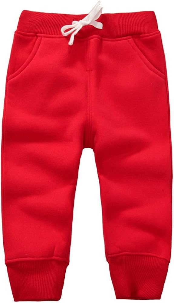 CuteOn Unisex Toddler Jogger Pants Kids Cotton Elastic Waist Winter Baby Sweatpants Pants 1-5Years: Clothing