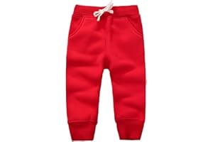 CuteOn Unisex Toddler Jogger Pants Kids Cotton Elastic Waist Winter Baby Sweatpants Pants 1-5Years
