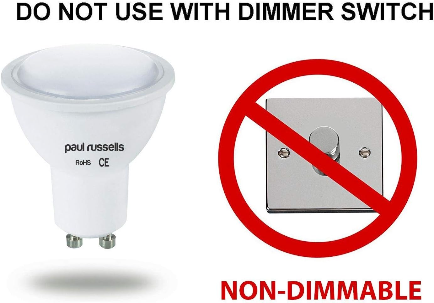 paul russells LED Bulb GU10, 235 lumens, 3W(Equivalent to 25W), Warm White 2700K, Non Dimmable, Pack of 3 - Image 5