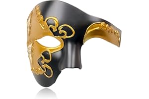 Erythem Masquerade Mask for Men Phantom of The Opera Half Face Mask Venetian Phantom Mask for Halloween Costume Party