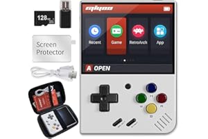 YIMIDO Miyoo Mini Plus Portable Game Console 3.5 Inch Retro Handheld Game Pre-Installed 8000+ Games with Storage Case, Support Mainstream Games (White 128G)
