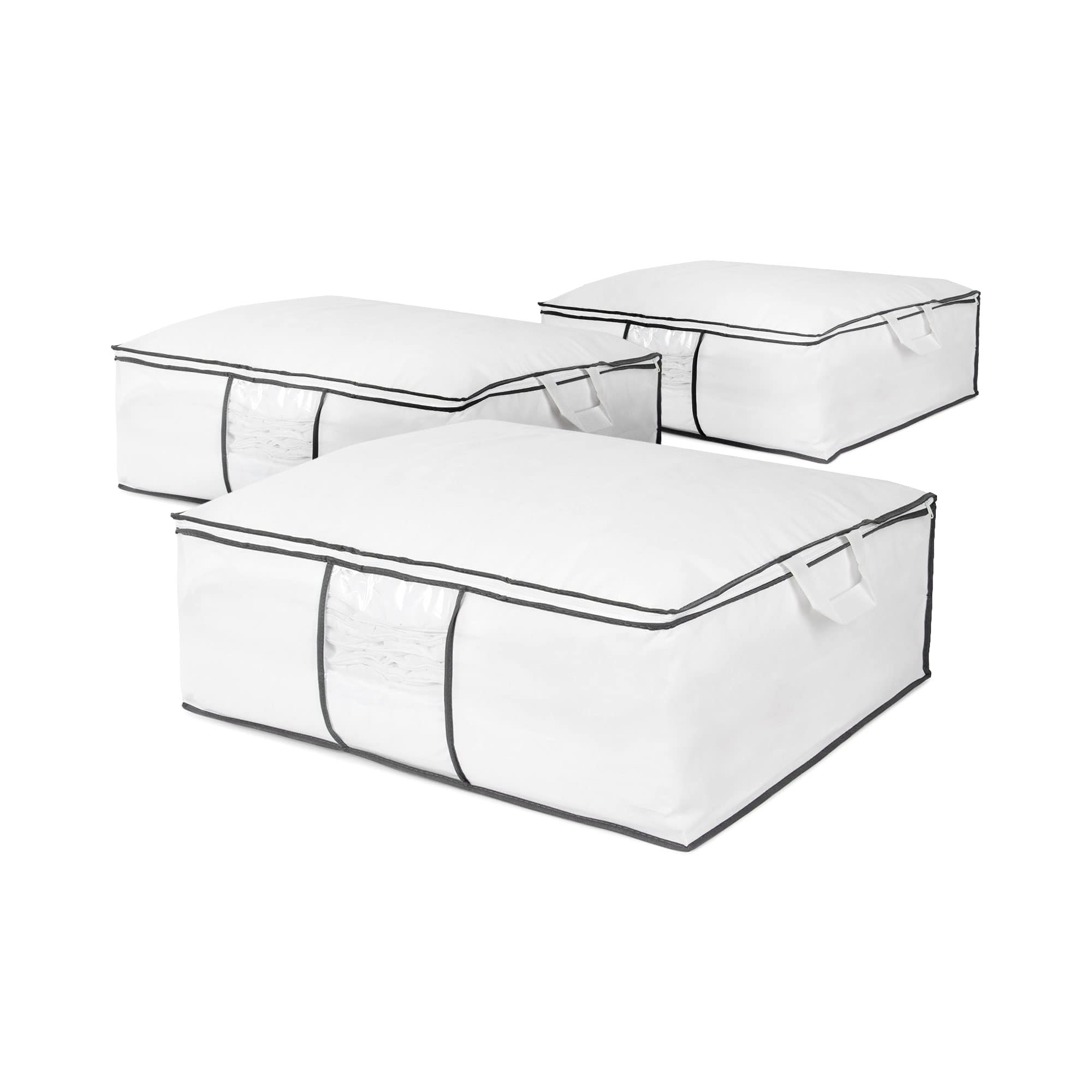 Compactor Neotex Set of 3 Duvet Bags – Durable Soft Storage Solutions With Handles, 100 Percent Polypropylene With Transparent Peva top (Sku: RAN9811)