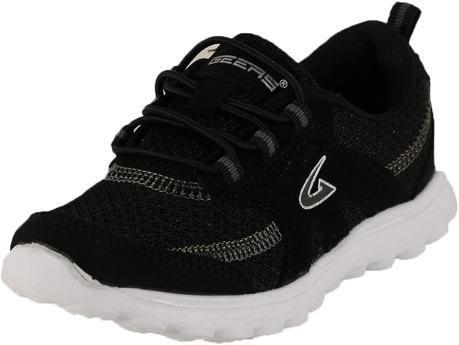 Geers Girls Big Kid 19040 Black/White Sneaker 4 M US Big