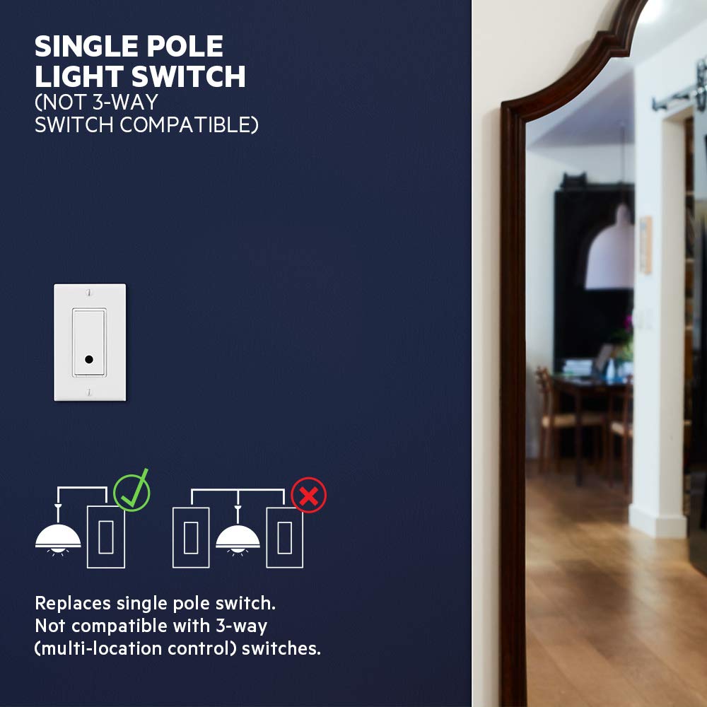 Wemo F7C030fc Light Switch, WiFi enabled, Works with Alexa and the Google Assistant